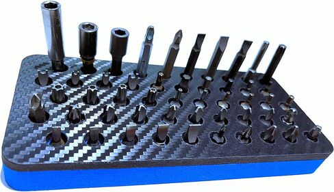 50 screw bit organizer and holder - works with hex bits, screwdriver bits, impact and screw gun bits - holds any 1/4 drive bit - tool organizer in Saudi Arabia