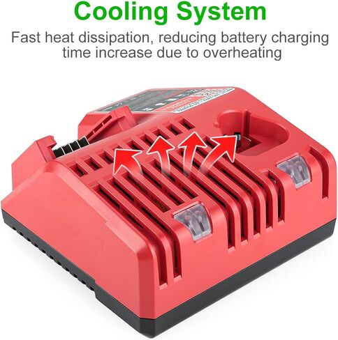 بطارية بديلة 6.0 امبير في الساعة 18 فولت لبطارية ميلووكي M18 وشاحن متوافق مع بطارية ميلووكي 48-11-1852 48-59-1850 48-11-1850 وشاحن بطارية بديل ميلووكي M18 من انتروبوت in Kuwait