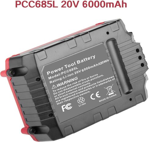 يتوهم شراء 2 حزم 6.0Ah ترقية PCC685L بطارية بديلة متوافقة مع كابل بورتر 20V PCC685L PCC682L PCC681L PCC685LP PCC682Lf PCC700 PCC640 PCC601 in Kuwait