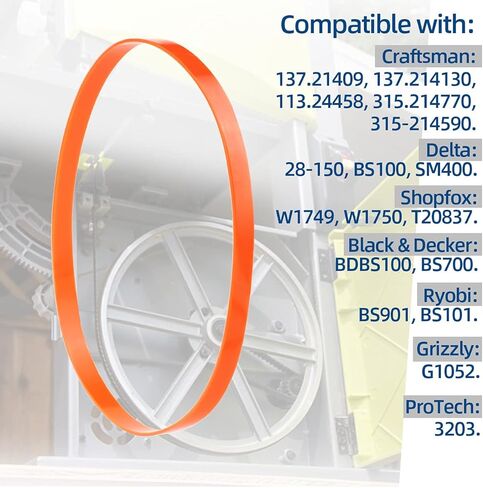 9 بوصة × 1/2 بوصة × 0.96 بوصة إطارات اليوريثان ذات المنديل - للحرف اليدوية 137.21409 دلتا BS100 28-150 ريوبي BS901 غريزلي G1052 بلاك آند ديكر BDBS100 برو تيك 3203 Shopfox W1749 باورماتك - عبوتان in Kuwait