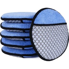 بوليتي وسادة توزيع الشمع من المايكروفايبر مع جيب للاصبع ومقشر شبكي، 6 قطع (ازرق، 5 انش) in Kuwait