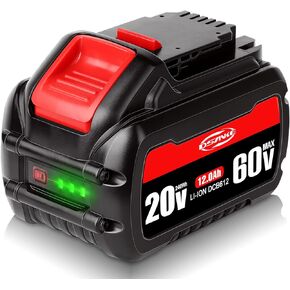 DSANKE DCB612 12.0Ah 20V/60V/120V MAX بطارية ليثيوم بديلة لديوالت DCB606 DCB612 DCB606-2 DCB609 DCB609-2 DCB204 DCB206 20V/60V/120V MAX أدوات كهربائية لاسلكية in Kuwait