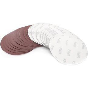 20pcs Sandpapers 6 inch Sanding Discs Hook and Loop 2000 Grit Sandpaper for Random Orbital Sander Automotive Metal Sanding Polishing