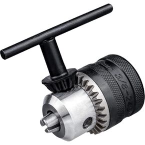 Yakamoz Drill Chuck with 1/32 to 3/8-Inch Capacity Replacement Drill Press Chuck with Key for Drill Impact Driver 3/8-24UNF Mount