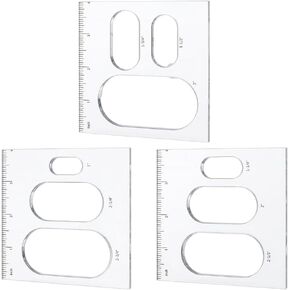 PH PandaHall 9 in 3 Oval Inlay Templates, Acrylic Router Stencils Template Drawing Scale Ruler Router Jig Templates Measuring Tool for Beginner Professional Home Use Woodworking, 101.5mm/4 inch