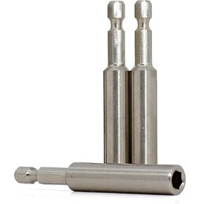 حامل لقمة مغناطيسي من الفولاذ المقاوم للصدأ، طول 7.62 سم، مقبض سداسي 1.4 سم، طرف مغناطيسي ورأس مقوى، حامل براغي سريع التغيير قوي قوي المفعول (عبوة من 3) - من رامبرو in Kuwait