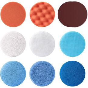 Saker Cordless Buffing Bonnet Pad - 6 Inch 10PCS Polishing Kit for Car Detailing, incl. Sponge for Waxers and Polisher, (X28214) in Saudi Arabia