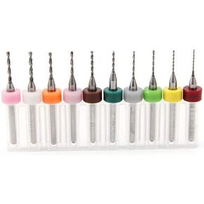 Micro Mini Drill Bit Set 10 pcs 0.6mm 0.7mm 0.8mm 0.9mm 1.0mm 1.1mm 1.2mm 1.3mm 1.4mm 1.5mm Tungsten Carbide Bits 1/8 inch Shank Compatible with Dremel Precision Drill Bit Set in Saudi Arabia
