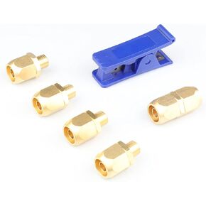YOTOO 6pcs Reusable Replacement Solid Brass Air Fittings and Air Hose Cutter Kit for 3/8" I.D Hose, 1/4" MNPT… in Kuwait