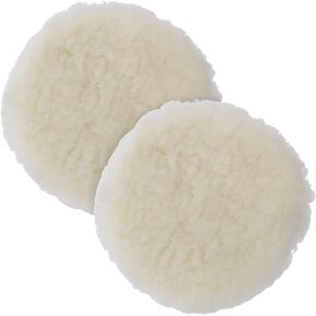 TCP Global 7" All Natural Premium 100% Wool Buffing Pad - 1" Thick Pile- Hook and Loop Grip Attachment Buffing & Polishing Pad (Pack of 2) in Saudi Arabia
