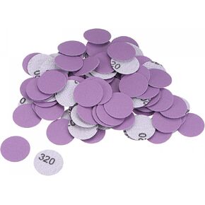 uxcell 100Pcs 1-Inch Purple Sanding Discs 400 Grits Hook and Loop Professional Aluminum Oxide Sand Paper Mini Size for Wood Metal Paint Finishing