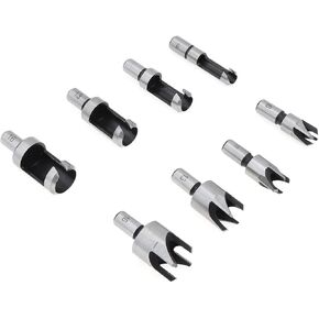 CLAHJQX 8pcs Wood Plug Cutter Drill Bit Set 5/8" 1/2" 3/8" 1/4" Straight & Tapered Claw Type Drill Bit Set Woodworking Hole Saw Cutting Tool in Saudi Arabia