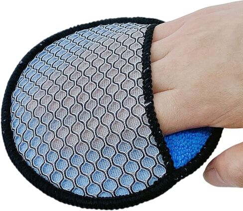 بوليتي وسادة توزيع الشمع من المايكروفايبر مع جيب للاصبع ومقشر شبكي، 6 قطع (ازرق، 5 انش) in Kuwait