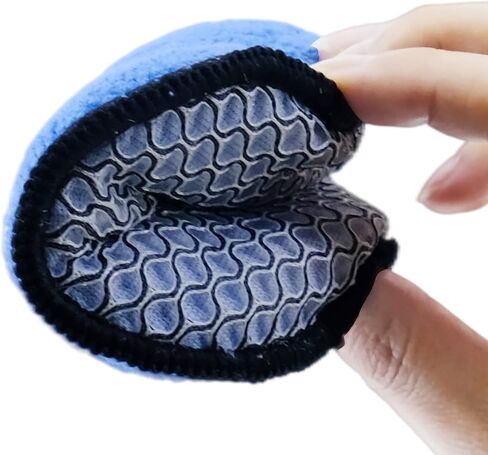 بوليتي وسادة توزيع الشمع من المايكروفايبر مع جيب للاصبع ومقشر شبكي، 6 قطع (ازرق، 5 انش) in Kuwait