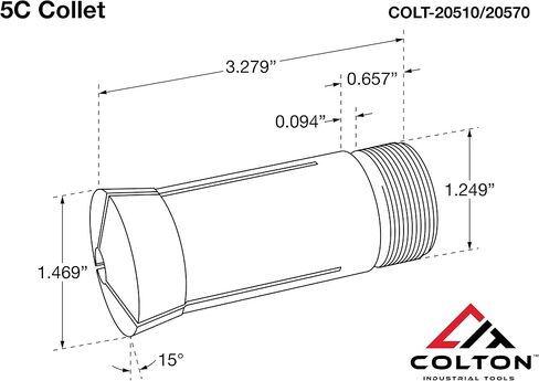 Colton Industrial Tools 16 Pc. Ultra Precision 5C Round Collet Set 0.0005" TIR in Saudi Arabia