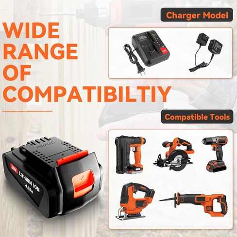 2 حزمة 4.0Ah LBXR20 استبدال البطارية لبلاك اند ديكر 20 فولت بطارية ليثيوم أيون ماكس LB20 LBX20 LBXR2020 LBX4020 LB2X4020-OPE LBXR20-OPE in Kuwait