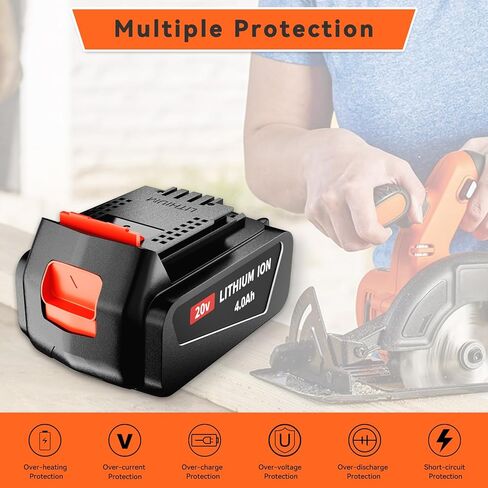 2 حزمة 4.0Ah LBXR20 استبدال البطارية لبلاك اند ديكر 20 فولت بطارية ليثيوم أيون ماكس LB20 LBX20 LBXR2020 LBX4020 LB2X4020-OPE LBXR20-OPE in Kuwait