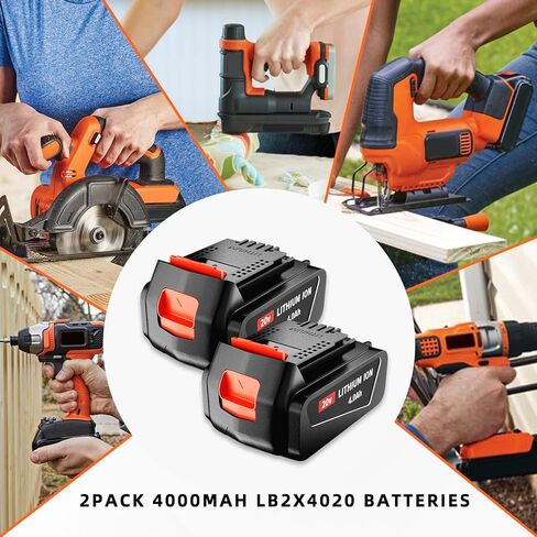 2 حزمة 4.0Ah LBXR20 استبدال البطارية لبلاك اند ديكر 20 فولت بطارية ليثيوم أيون ماكس LB20 LBX20 LBXR2020 LBX4020 LB2X4020-OPE LBXR20-OPE in Kuwait