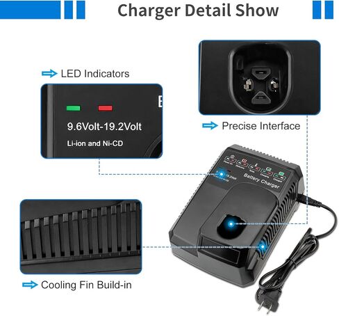 2 حزمة بطارية بديلة وشاحن 3.6 أمبير للحرفي 19.2 فولت DieHard C3 315.115410 315.11485 130279005 1323903 + شاحن بطارية للحرفي بطارية ليثيوم أيون Ni-Mh Ni-Cd 140152004 in Kuwait