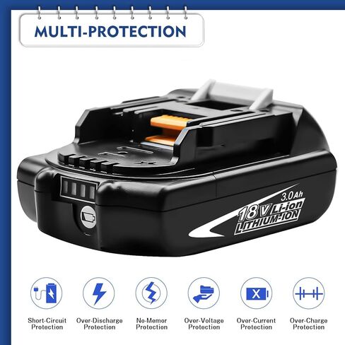 Dosctt 2 حزم 18 فولت 3.0Ah BL1830B بطارية بديلة متوافقة مع ماكيتا 18 فولت بطارية ليثيوم BL1815 BL1820 BL1830 BL1840 BL1850 BL1860 LXT-400 in Kuwait