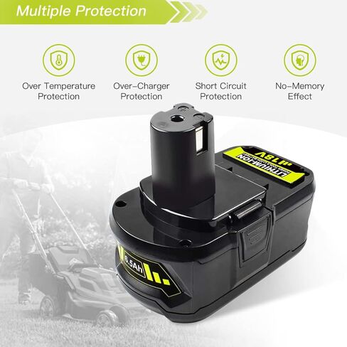 2 حزمة 6.5ah PBP003 P108 استبدال لبطارية ليثيوم Ryobi 18V مع مقياس الوقود على متن الطائرة PBP002 P102 P103 P104 P105 P107 P108 P109 P190 P122 حزم بطارية أداة لاسلكية in Kuwait