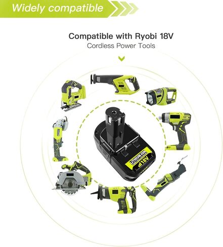2 حزمة 6.5ah PBP003 P108 استبدال لبطارية ليثيوم Ryobi 18V مع مقياس الوقود على متن الطائرة PBP002 P102 P103 P104 P105 P107 P108 P109 P190 P122 حزم بطارية أداة لاسلكية in Kuwait
