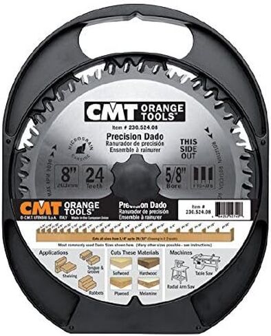 CMT 230.224.08 Box and Finger Joint Set, 8-Inch Diameter by 24 Teeth FTG Grind with 5/8-Inch Bore in Saudi Arabia