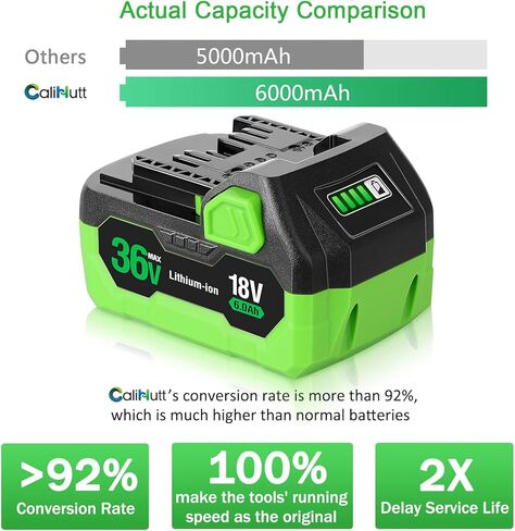 【ترقية】 بطارية بديلة CaliHutt 18V/36V 6.0Ah لبطارية Metabo HPT(Hitachi) متعددة فولت 371751M 372121M BSL36A18 BSL36B18 لأدوات Slide Style MAX اللاسلكية بطارية ليثيوم أيون in Kuwait