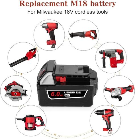 بطارية ليثيوم ANTRobut 18 فولت لبطارية ميلووكي M18 ومجموعة بدء تشغيل الشاحن لأدوات ميلووكي M18 اللاسلكية in Kuwait