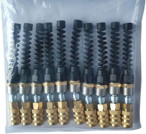 Zeluga 22-253-5PK 1/4in. Industrial Safety Plug Air Hose Brass Swivel Coupler, 5 Pack in Saudi Arabia