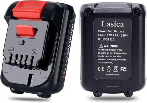 Lasica 2pack متوافق مع بطاريات ديوالت 12 فولت، استبدال لبطارية ديوالت 12 فولت ماكس dcb120 dcb121 dcb122 dcb123 dcb124 dcb126 dcb127 12v ماكس ليثيوم مثقاب لاسلكي حزم البطاريات in Kuwait
