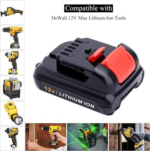 Lasica 2pack متوافق مع بطاريات ديوالت 12 فولت، استبدال لبطارية ديوالت 12 فولت ماكس dcb120 dcb121 dcb122 dcb123 dcb124 dcb126 dcb127 12v ماكس ليثيوم مثقاب لاسلكي حزم البطاريات in Kuwait