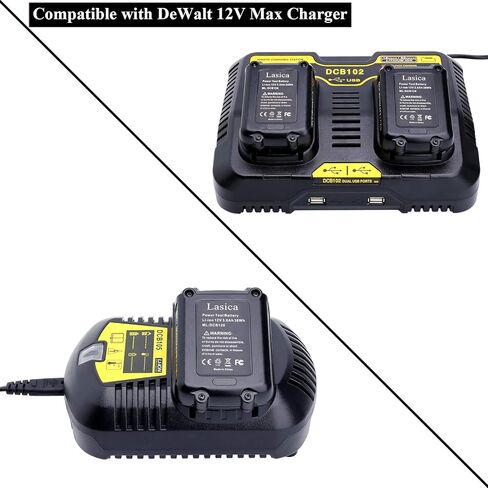 Lasica 2pack متوافق مع بطاريات ديوالت 12 فولت، استبدال لبطارية ديوالت 12 فولت ماكس dcb120 dcb121 dcb122 dcb123 dcb124 dcb126 dcb127 12v ماكس ليثيوم مثقاب لاسلكي حزم البطاريات in Kuwait