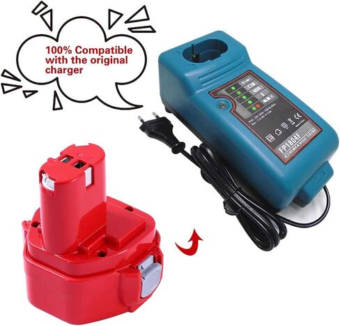 2 Packs 12 Volt 3600mAh Replacement Battery Compatible with Makita 12V Battery Ni-Mh 1200 1220 1201 PA12 1222 1233S 1233SA 1233SB 1235 192681-5 Battery Cordless Tools in Saudi Arabia