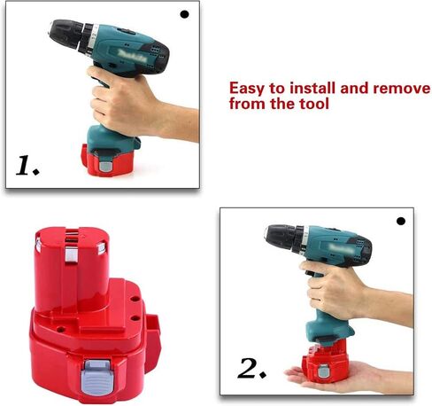 2 Packs 12 Volt 3600mAh Replacement Battery Compatible with Makita 12V Battery Ni-Mh 1200 1220 1201 PA12 1222 1233S 1233SA 1233SB 1235 192681-5 Battery Cordless Tools in Saudi Arabia