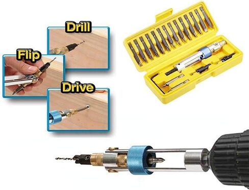 Rowiz 20 PCS Half Time Drill Driver Set, Double Use Screwdriver Bit Set, Screwdriver Head Drill Driver Kit Screw Bit Set, Half Drill Bits High Speed Alloy Steel Head Repair Tool Kits With Portable Box in Saudi Arabia