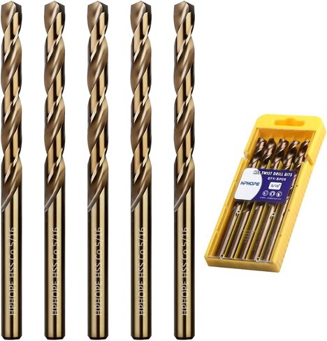 1/8 Inch Cobalt Drill Bits 10Pcs - HPHOPE M35 HSS Metal Twist Drill Bits Set, Jobber Drill Bits Length and Straight Shank, Suitable for Drilling in Hard Metal, Stainless Steel, Cast Iron in Saudi Arabia