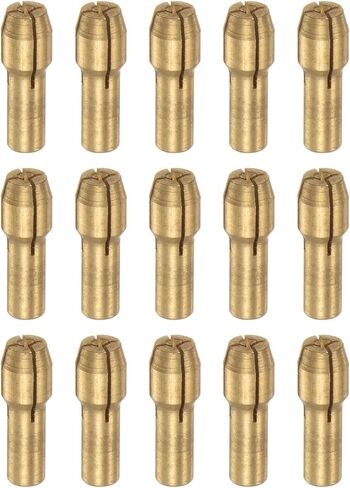 15pcs Brass Collet 0.5mm Brass Drill Chucks Mini Electric Grinder Quick Change Drill Chuck Bit Sets for Rotary Tools, 4.3mm Shank Diameter in Kuwait