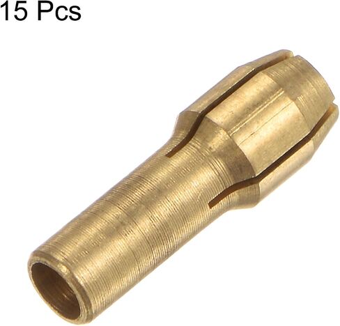 15pcs Brass Collet 0.5mm Brass Drill Chucks Mini Electric Grinder Quick Change Drill Chuck Bit Sets for Rotary Tools, 4.3mm Shank Diameter in Kuwait