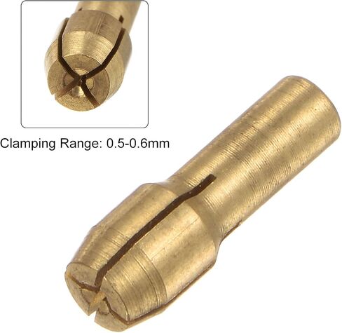 15pcs Brass Collet 0.5mm Brass Drill Chucks Mini Electric Grinder Quick Change Drill Chuck Bit Sets for Rotary Tools, 4.3mm Shank Diameter in Kuwait