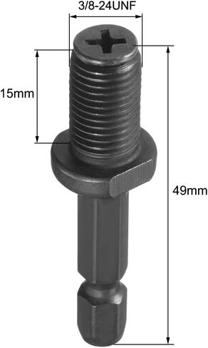 uxcell 3/8"-24UNF Drill Chuck Adapter, Keyless Drill Chuck Adapter Hex Shank for Impact Driver in Saudi Arabia