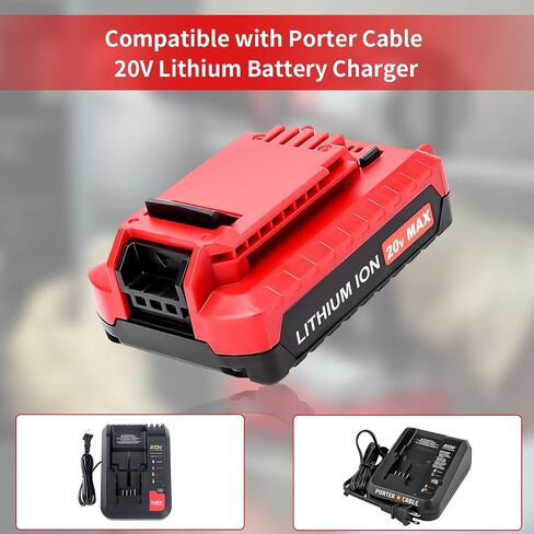 2 حزم 3.0Ah 20 فولت PCC682L بطارية بديلة متوافقة مع كابل بورتر 20 فولت بطارية ليثيوم PCC680L PCC681L PCC682L PCC685L PCC660B PCC790B أدوات كهربائية لاسلكية (2 حزمة بطارية ليثيوم 3.0 أمبير) in Saudi Arabia