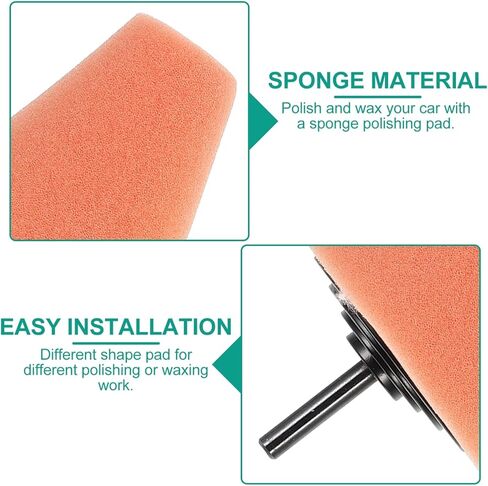 IMIKEYA مجموعة تلميع السيارات: 6 قطع من أدوات تلميع السيارة وتلميعها للثقب تلميع الإسفنج وسادة التلميع الإسفنجية أدوات تلميع الإسفنج لعجلات السيارة محور العناية المعدنية in Kuwait
