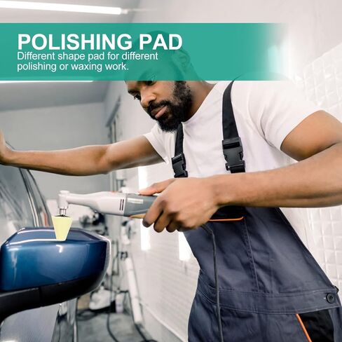 IMIKEYA مجموعة تلميع السيارات: 6 قطع من أدوات تلميع السيارة وتلميعها للثقب تلميع الإسفنج وسادة التلميع الإسفنجية أدوات تلميع الإسفنج لعجلات السيارة محور العناية المعدنية in Kuwait