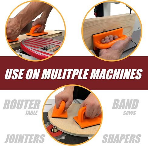 Safety Push Block 2 Pack, Safety Orange Color for High Visibility Ideal for Use On Router Tables, Jointers, Shapers and Band Saws in Saudi Arabia
