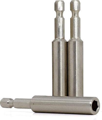 حامل لقمة مغناطيسي من الفولاذ المقاوم للصدأ، طول 7.62 سم، مقبض سداسي 1.4 سم، طرف مغناطيسي ورأس مقوى، حامل براغي سريع التغيير قوي قوي المفعول (عبوة من 3) - من رامبرو in Kuwait