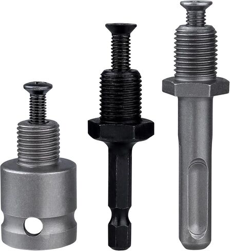 Yakamoz 3Pcs 1/2-20 UNF Mount Thread Drill Chuck Shank Adapter Set, SDS-Plus Shank for Rotary Hammer Drill | 1/4" Hex Shank for Impact Driver | 1/2" Drive Female Adapter for Air Impact Wrench in Saudi Arabia