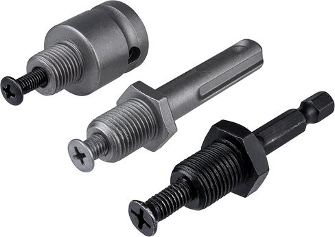 Yakamoz 3Pcs 1/2-20 UNF Mount Thread Drill Chuck Shank Adapter Set, SDS-Plus Shank for Rotary Hammer Drill | 1/4" Hex Shank for Impact Driver | 1/2" Drive Female Adapter for Air Impact Wrench in Saudi Arabia