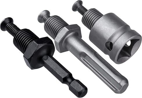 Yakamoz 3Pcs 1/2-20 UNF Mount Thread Drill Chuck Shank Adapter Set, SDS-Plus Shank for Rotary Hammer Drill | 1/4" Hex Shank for Impact Driver | 1/2" Drive Female Adapter for Air Impact Wrench in Saudi Arabia