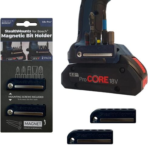 StealthMount Bosch Magnetic Bit Holder - 2 Pack | Bit Holder for Bosch | Bosch Bit Holder for Drill | Bosch Impact Bit Holder | Bosch Bit Holder for Impact Driver | Made in UK in Saudi Arabia